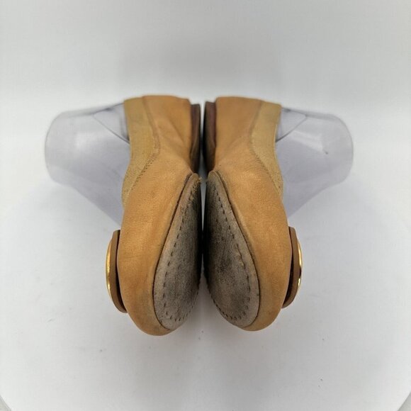 Tory Burch Caroline Women Size 5M Mustard Patent Leather Ballet Flat Shoes - Picture 9 of 14